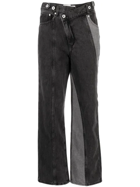 Feng Chen Wang logo-patch cotton straight-leg trousers 