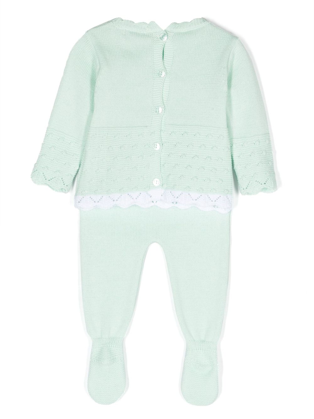 Patachou fine-knit cotton trouser set - Green