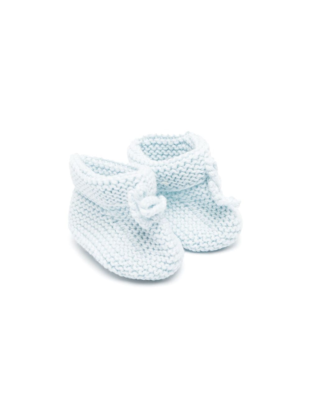 Patachou Babies' Crochet-knit Knot-detail Crib Shoes In Blue