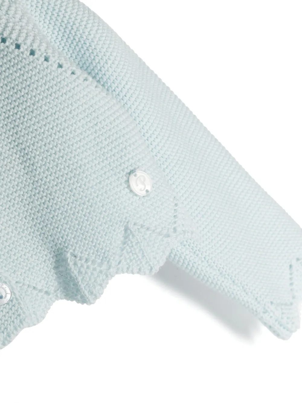 Patachou Crochet-knit Button-up Cardigan In 蓝色