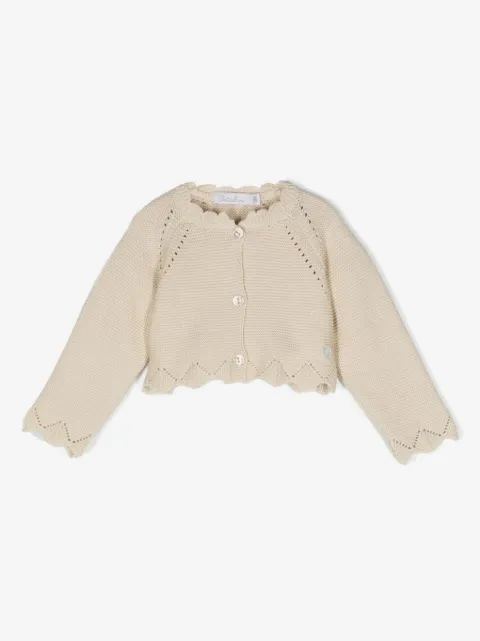 Patachou crochet-knit button-up cardigan