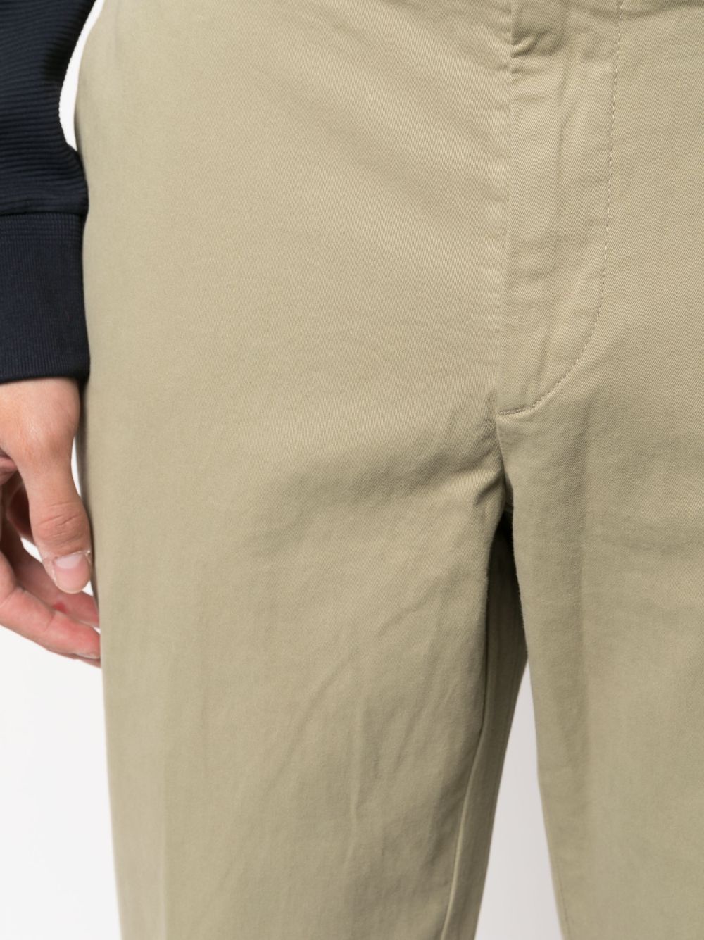Shop Hugo Boss Low-rise Chino Trousers In Green