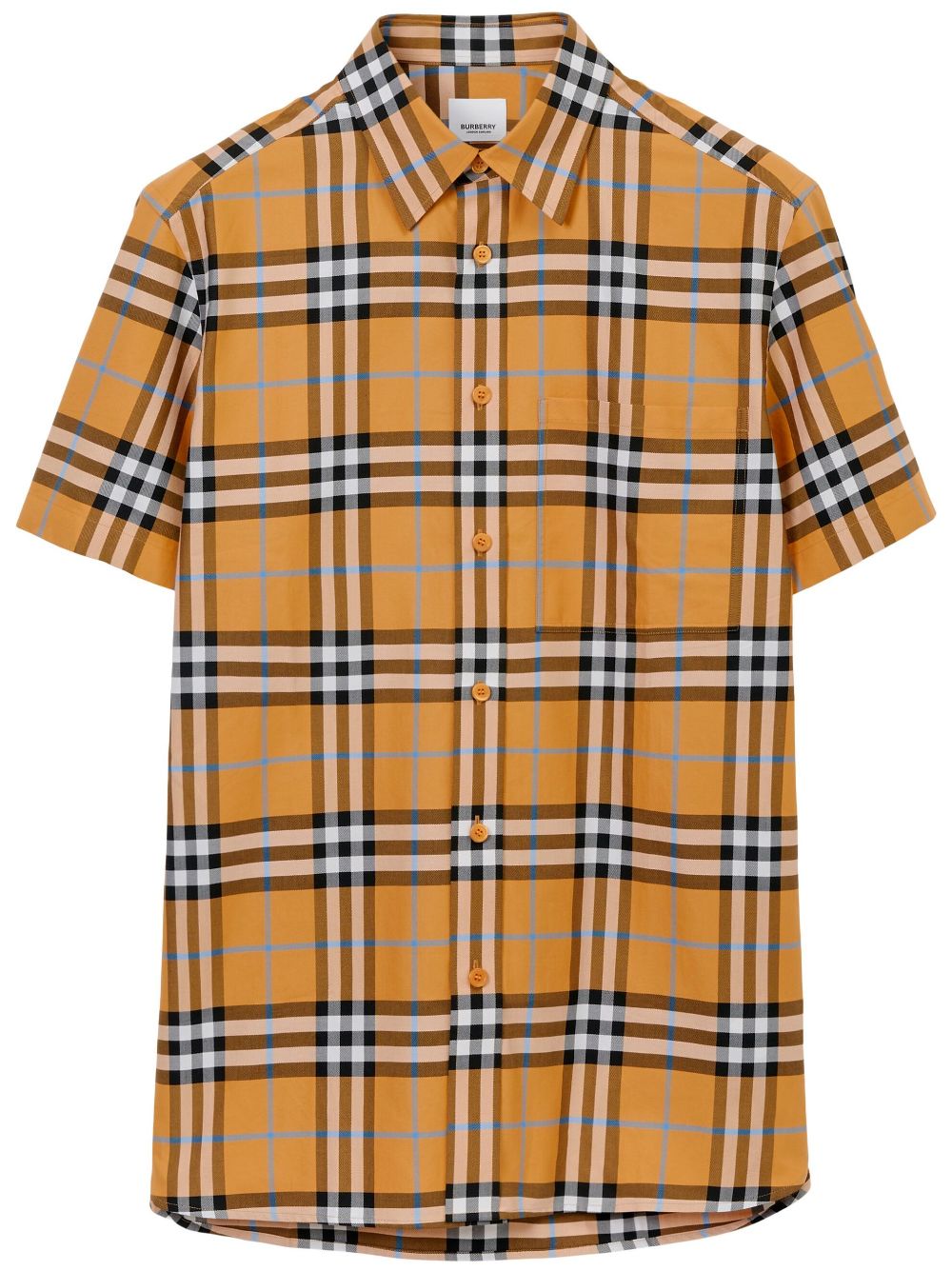 Burberry Vintage Check Cotton Shirt In Yellow