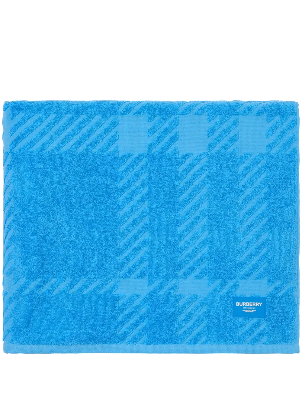 Burberry Check-print Jacquard Towel In Blue