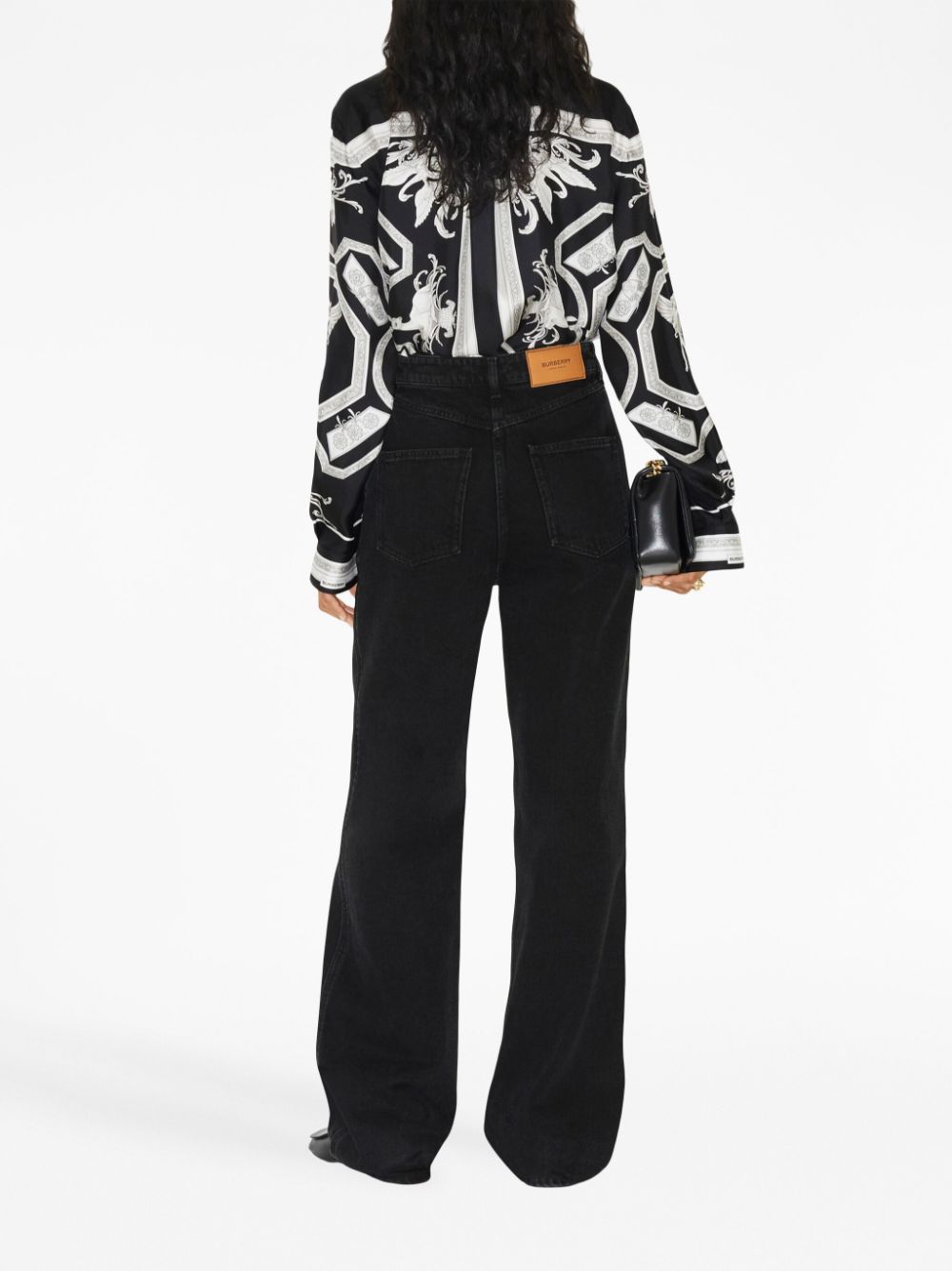 Burberry statue-print silk shirt Women