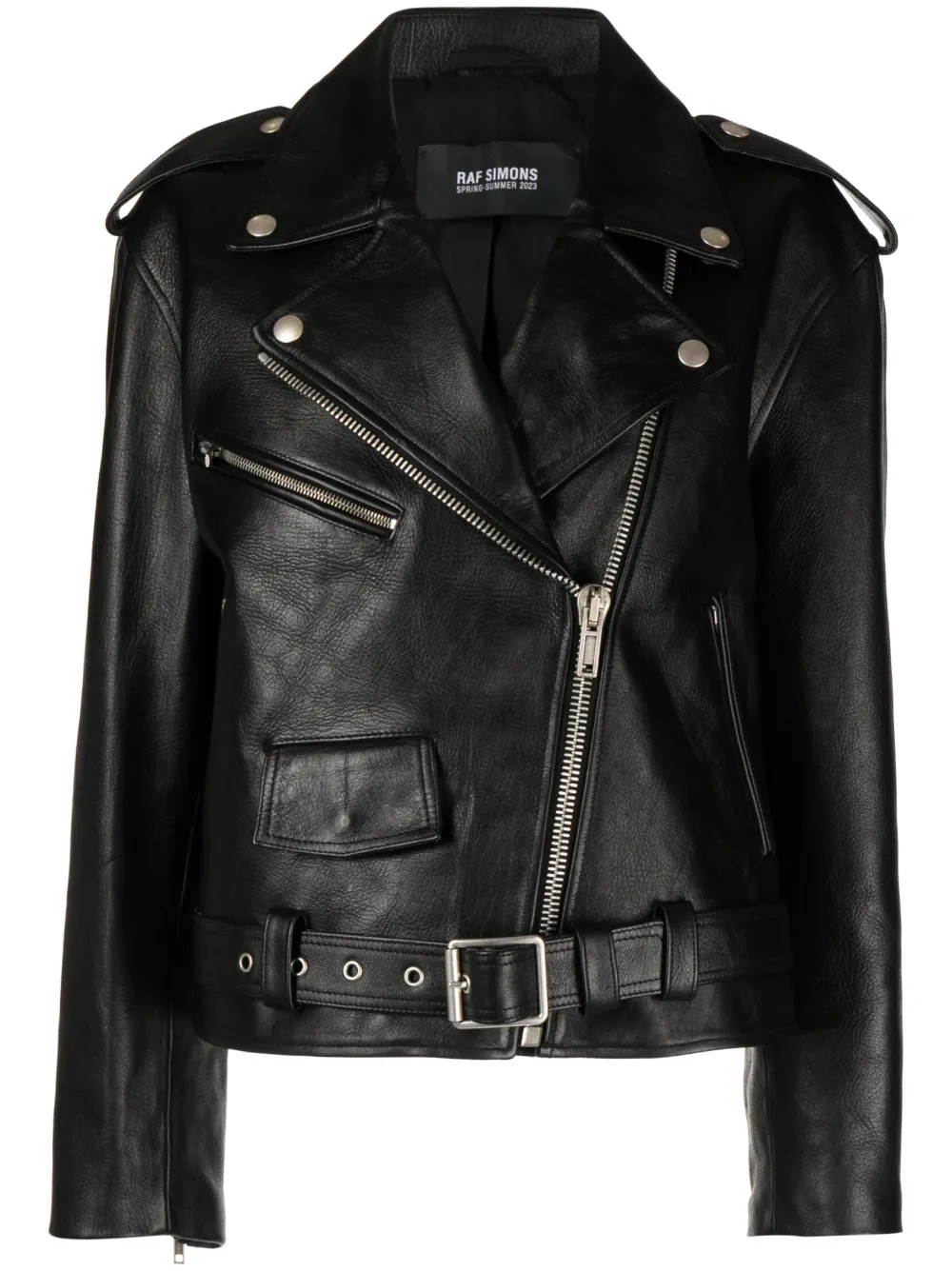 glove-embellished biker jacket