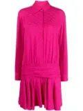 PINKO logo-jacquard pleated shirtdress