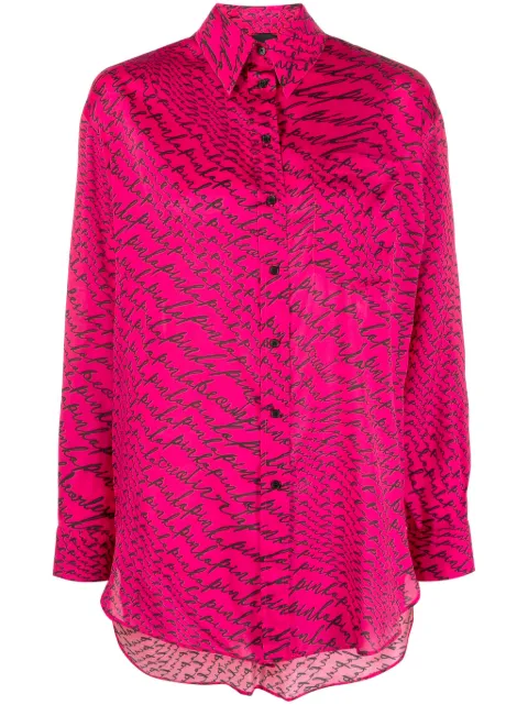 PINKO logo-print long-sleeve shirt