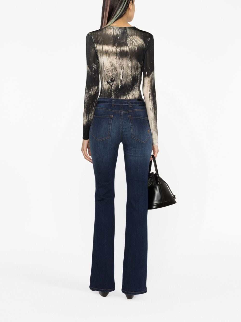 Shop Pinko Love Brids-buckle Flared Jeans In Blue