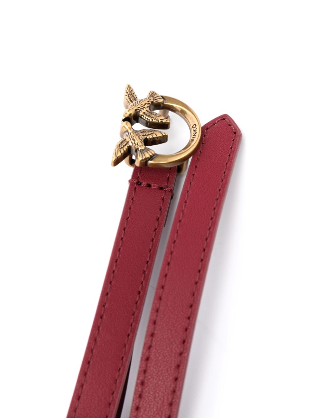 PINKO Love Birds leren riem - Rood