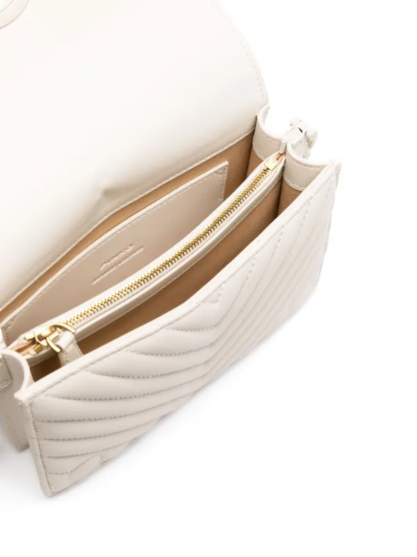 PINKO Love Click Chevron Crossbody Bag White FARFETCH IE