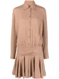 PINKO Arzach logo-jacquard shirtdress - Neutrals