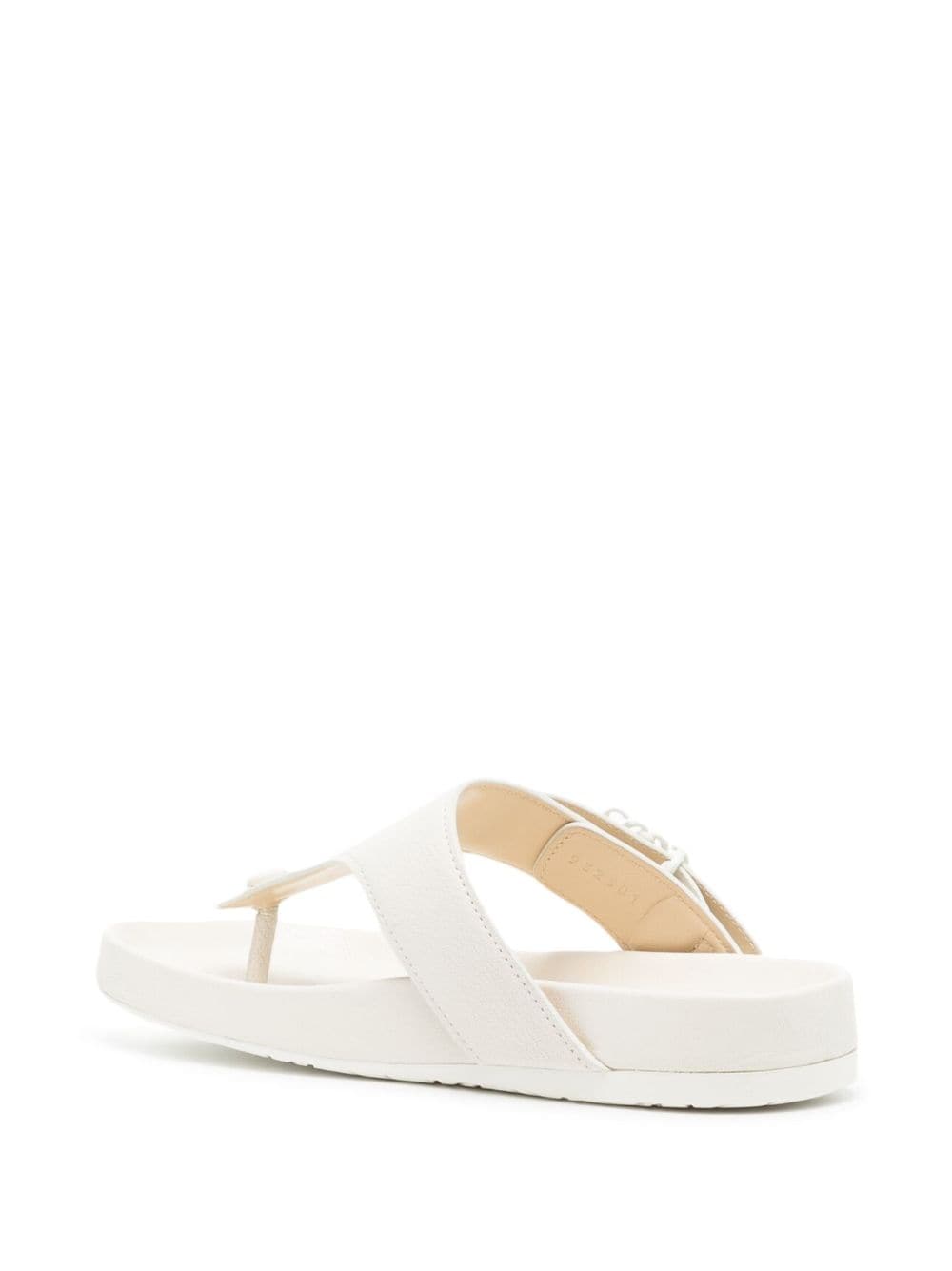 Shop Loewe Logo-plaque Flat Leather Sandals In White