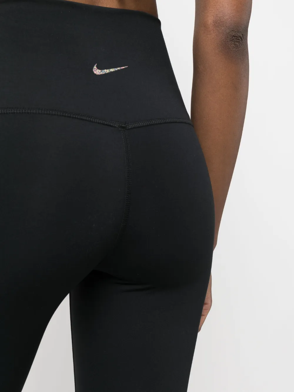 Nike Logo-print Mid-rise Leggings In Black