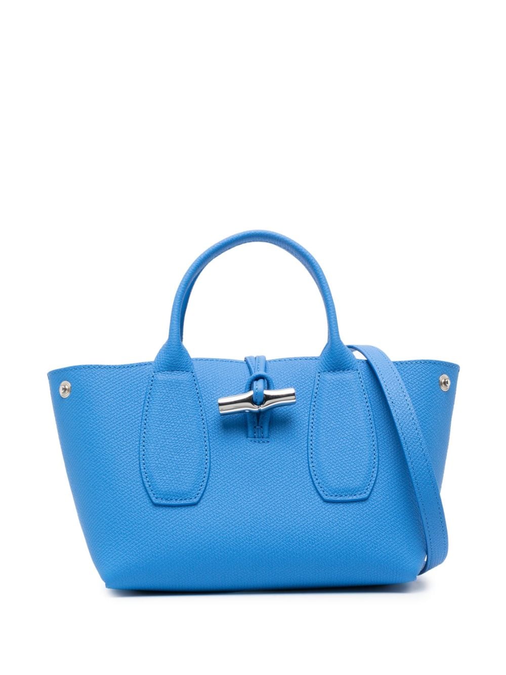 Longchamp Small Roseau Leather Tote Bag - Blue