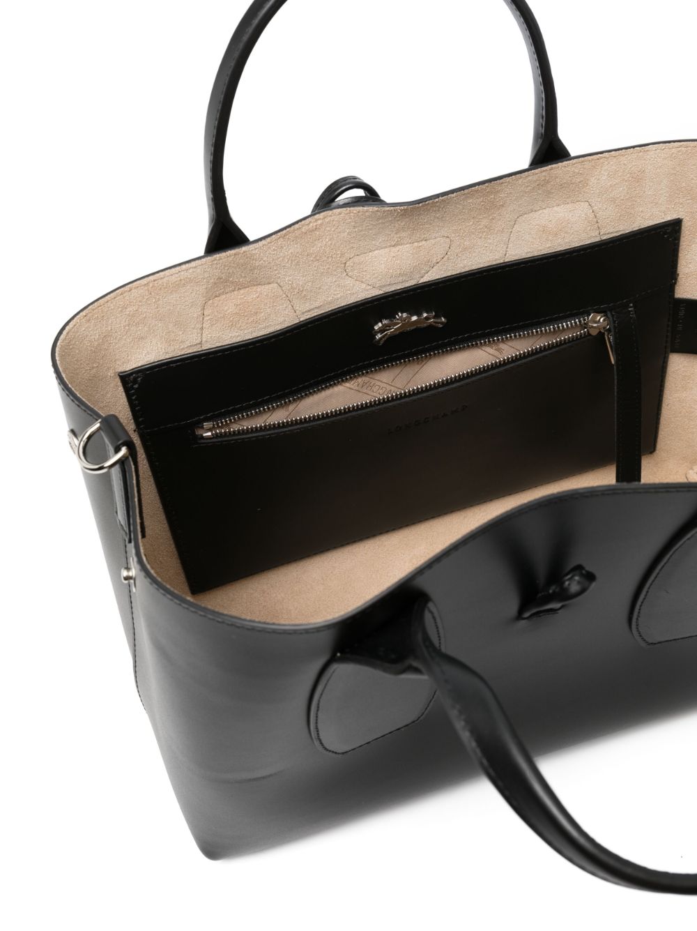 Longchamp 'Roseau' Leather Top handle Shoulder Tote Handbag, Black :  Clothing, Shoes & Jewelry 