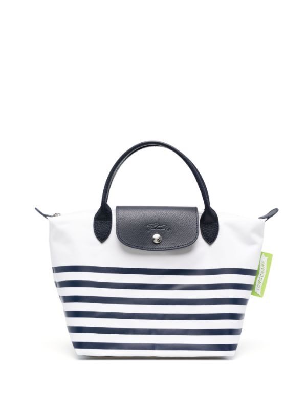 Dolce & Gabbana Light Blue Blue and White Striped Tote Bag