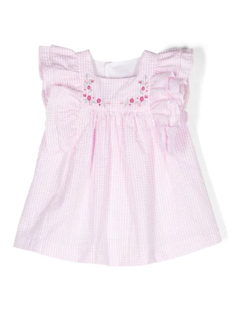 Patachou check-pattern cotton dress