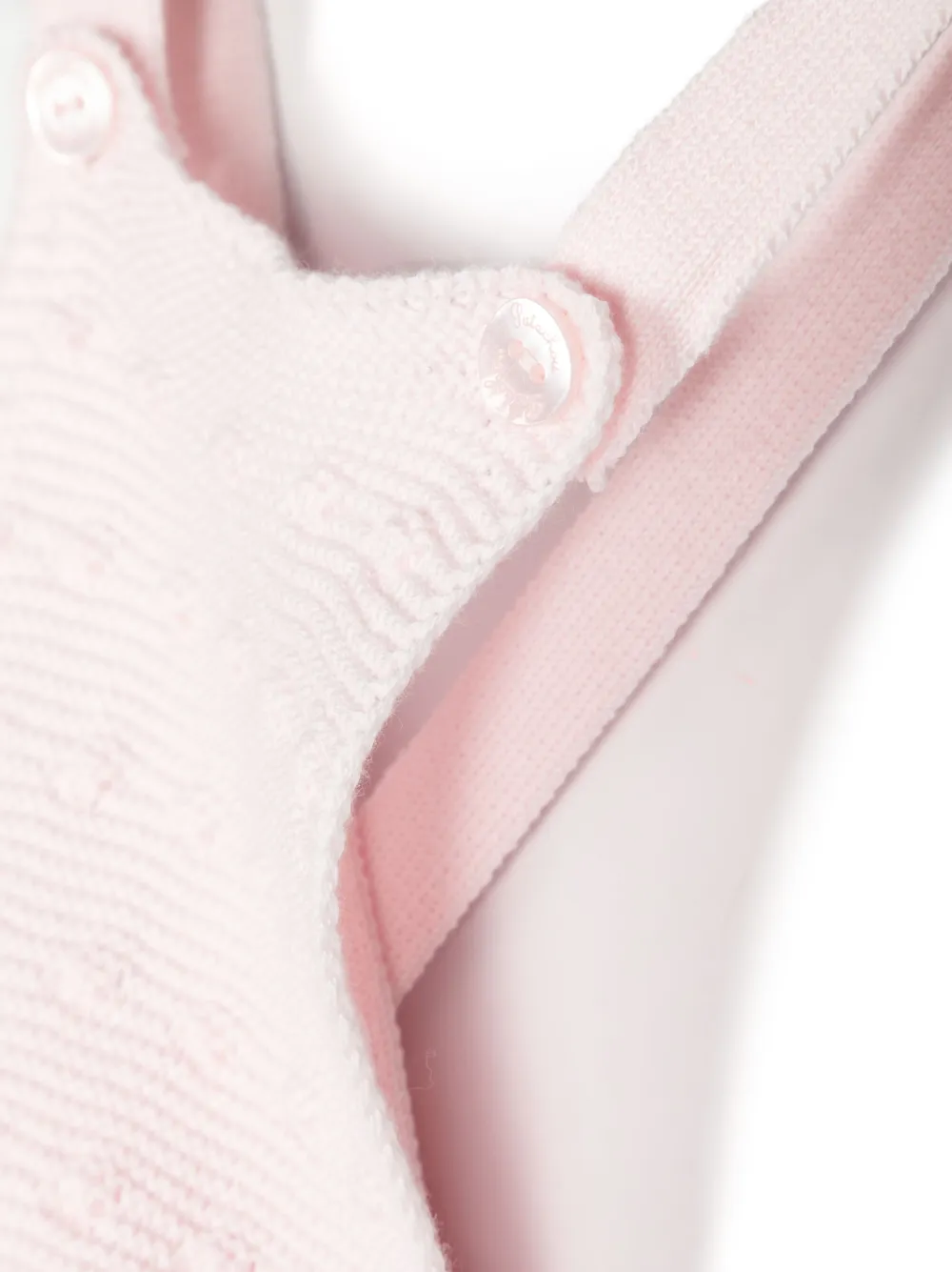 Patachou Criss-cross-straps Cotton Knit Romper In Pink