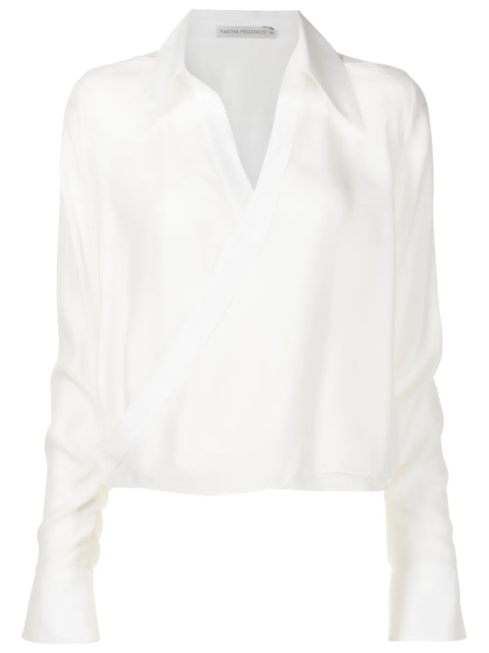 Martha Medeiros Camisa Andrea de seda com transpasse | Branco | Image 1