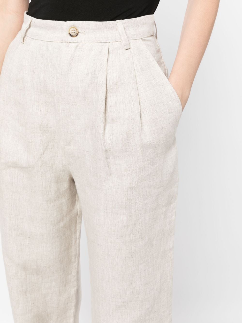 Shop Reformation Mason Wide-leg Linen Trousers In Neutrals