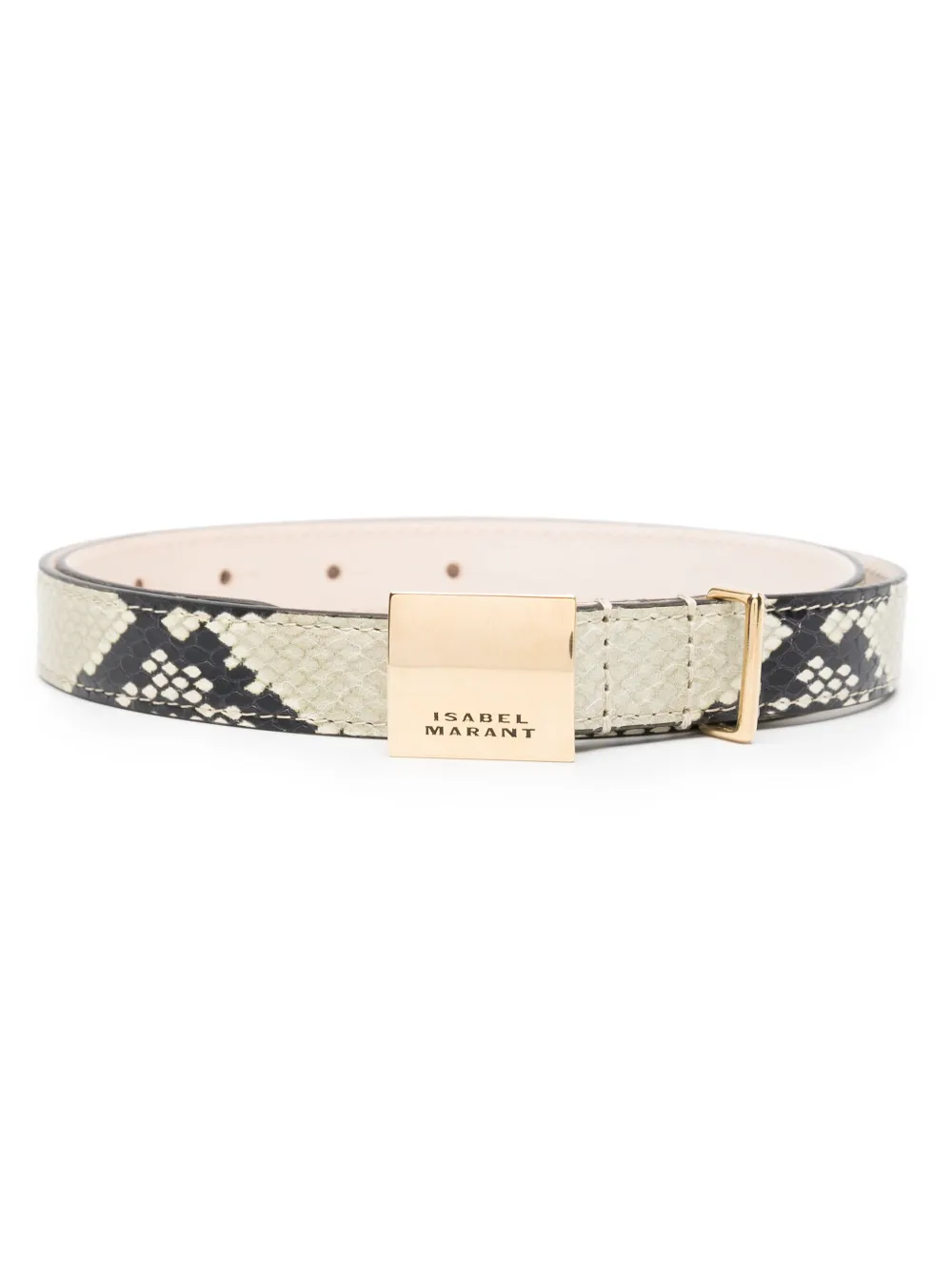 ISABEL MARANT Riem met slangenleer-effect Beige