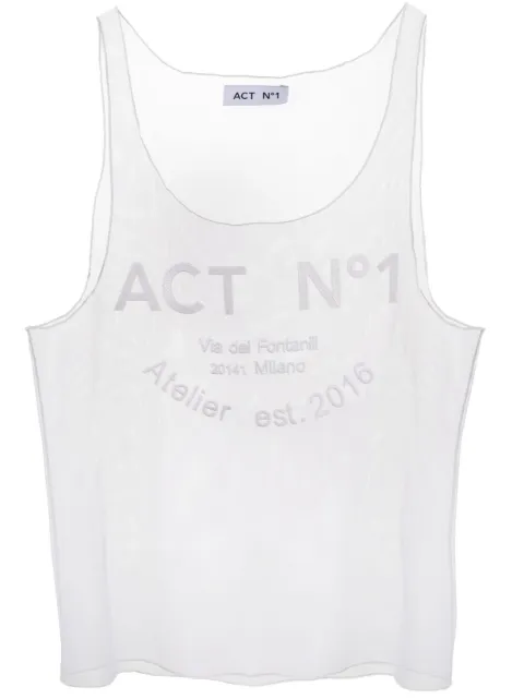 ACT Nº1 logo-print sheer tank top