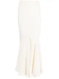A.W.A.K.E. Mode waffle-knit pleated midi skirt - White