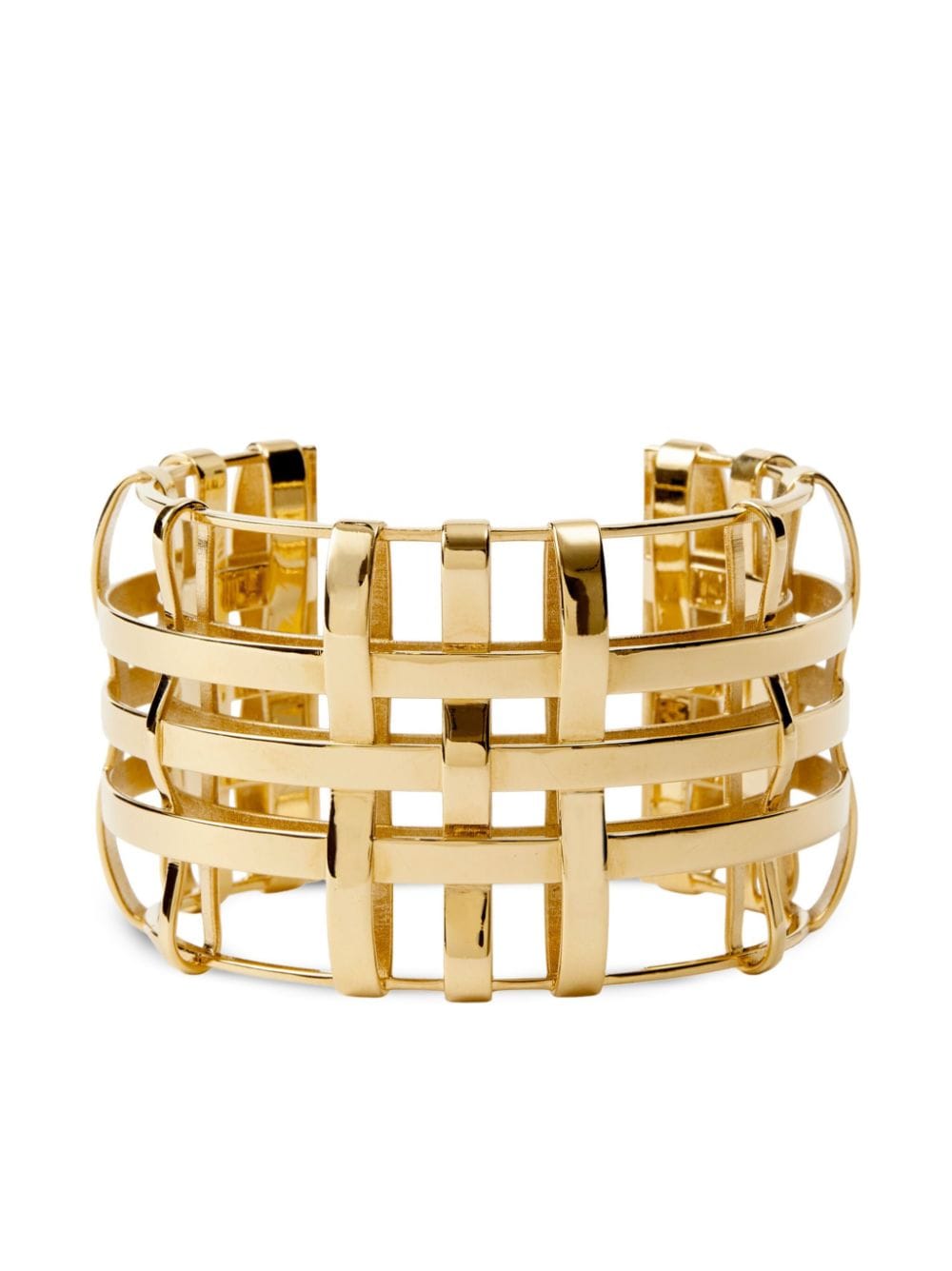 Burberry Check Gold-plated Cuff In Light Gold