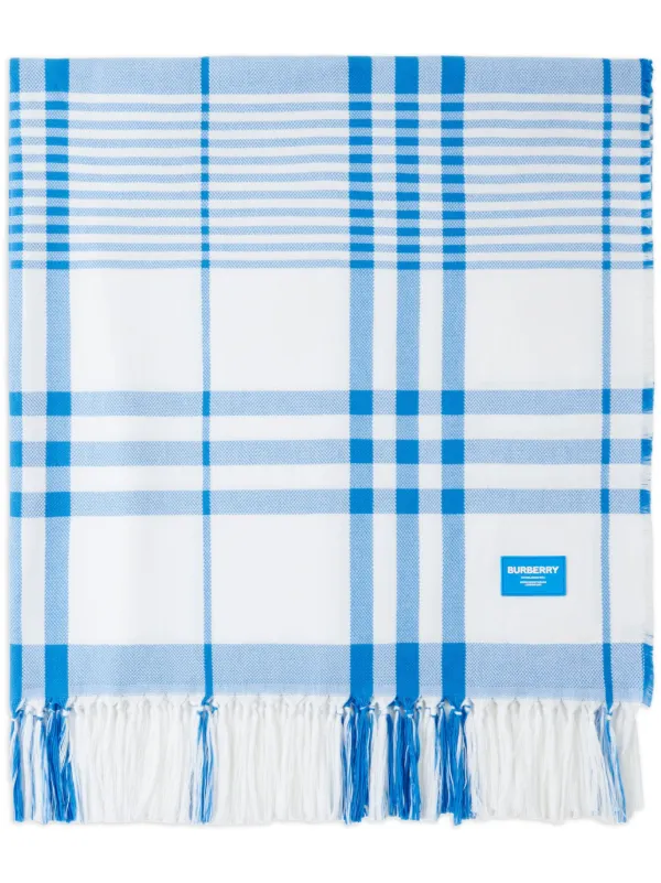 Burberry チェック ビーチブランケット | ホワイト | FARFETCH JP