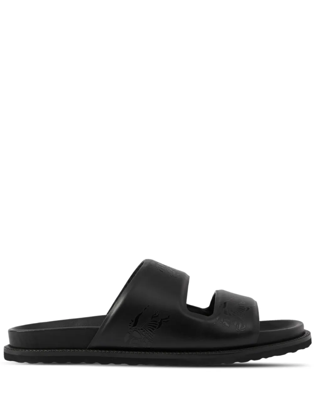 EKD-embossed leather slides