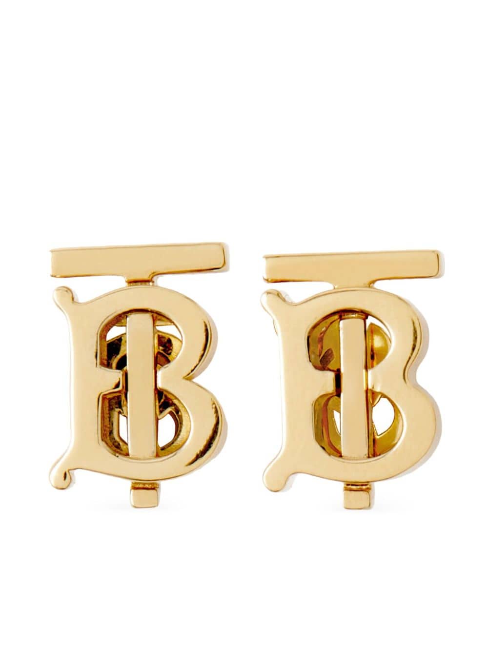 Burberry Monogram Polished-finish Earrings In Gold