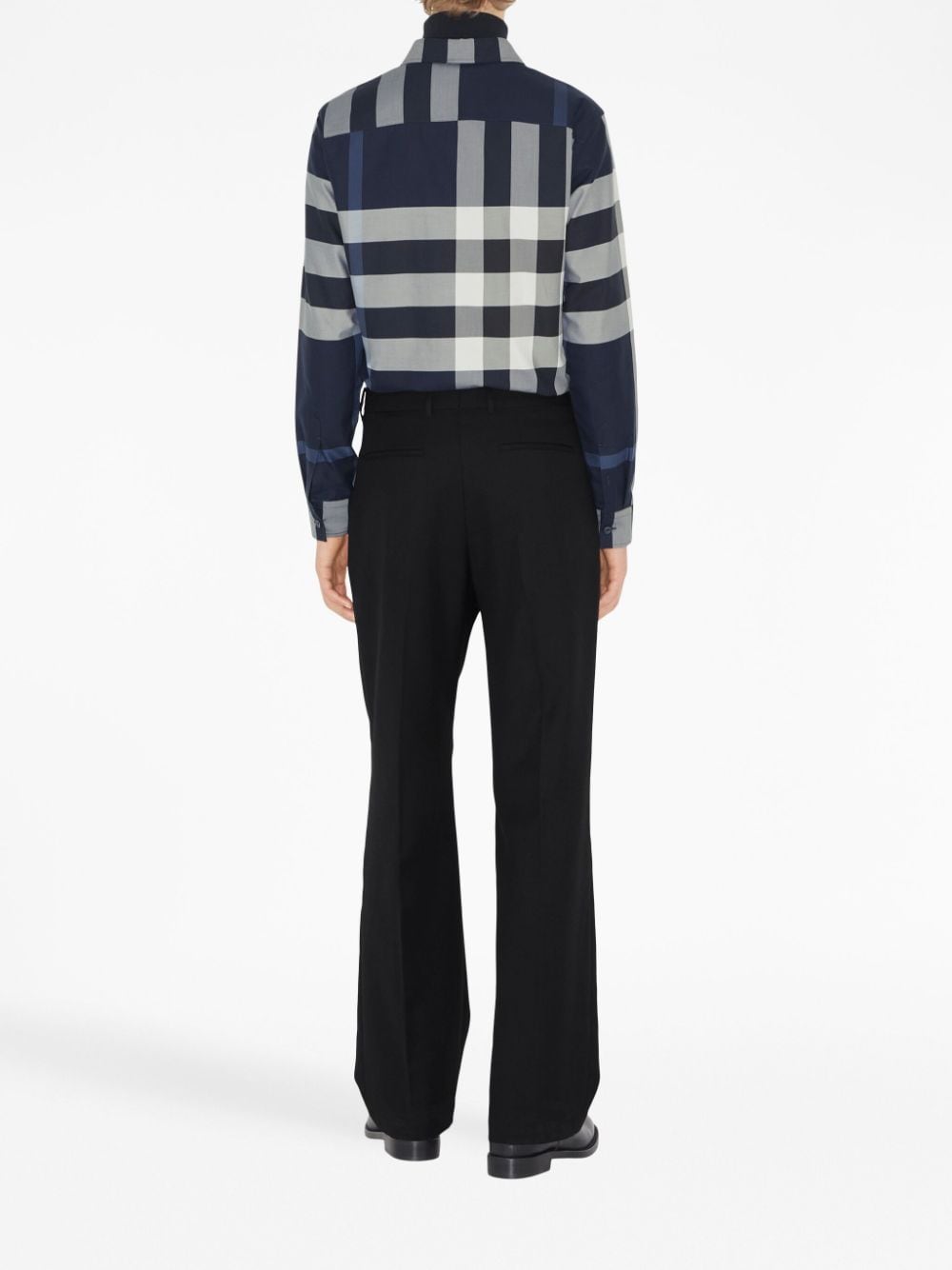 Shop Burberry Check-print Cotton Shirt In Black