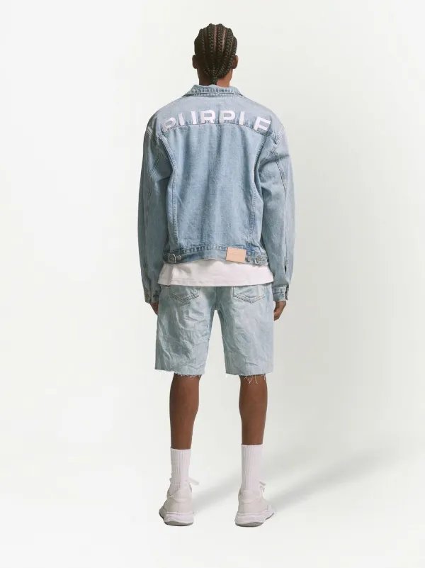 Purple Brand logo-embroidered Denim Jacket | Blue | FARFETCH AO