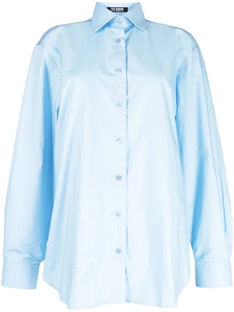 Raf Simons mesh-panel cotton-poplin shirt