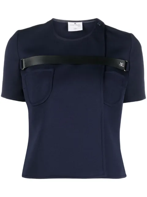 Courrèges strap-detail T-shirt