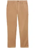 Burberry logo-tag cotton straight-leg trousers - Neutrals