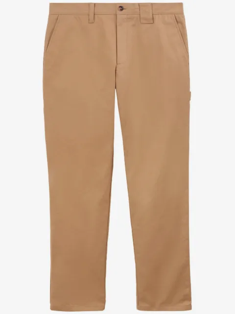 Burberry logo-tag cotton straight-leg trousers 