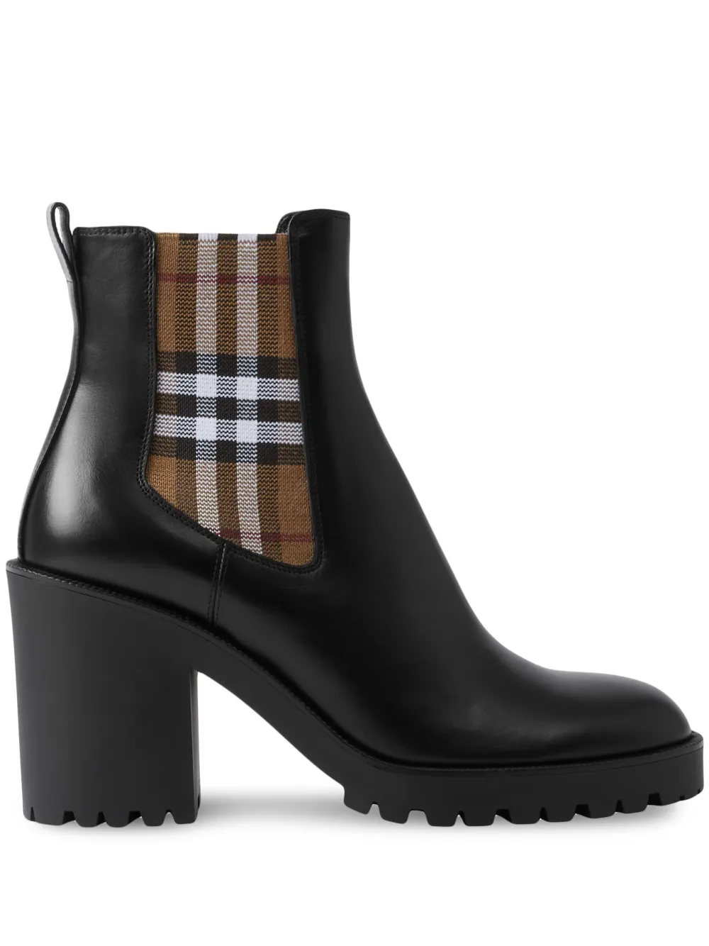 Burberry checkered panel ankle boots – Black