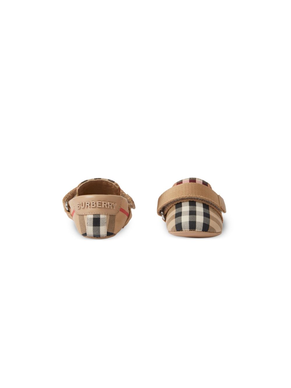 Shop Burberry Check-print Touch-strap Crib Shoes In Archive Beige Ip Chk