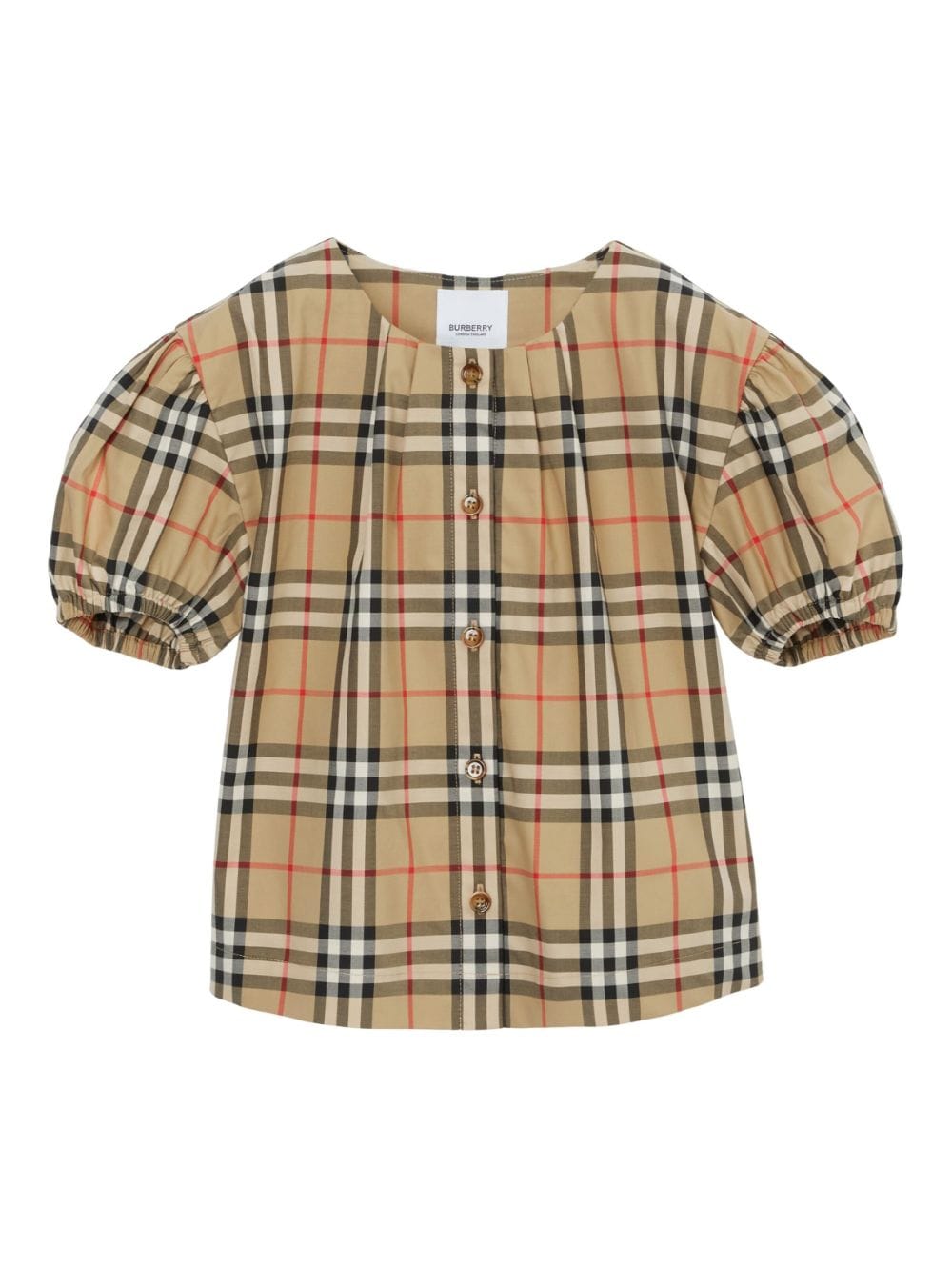 CHECKERED COTTON TWILL BLOUSE