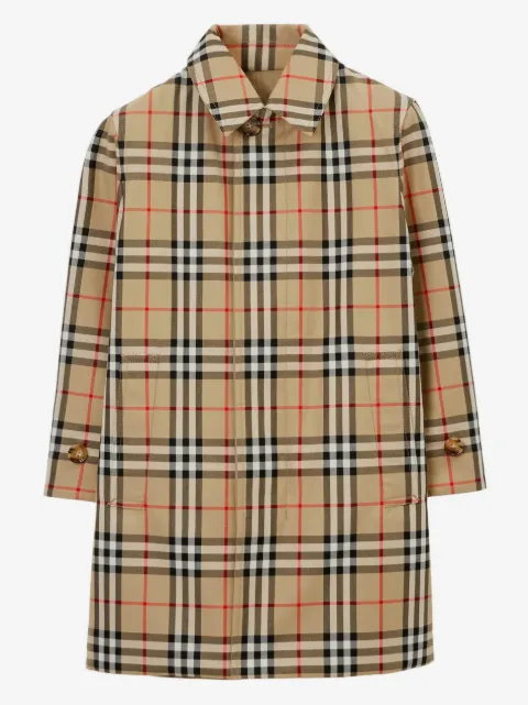 Burberry Kids checkered reversible single-breasted coat