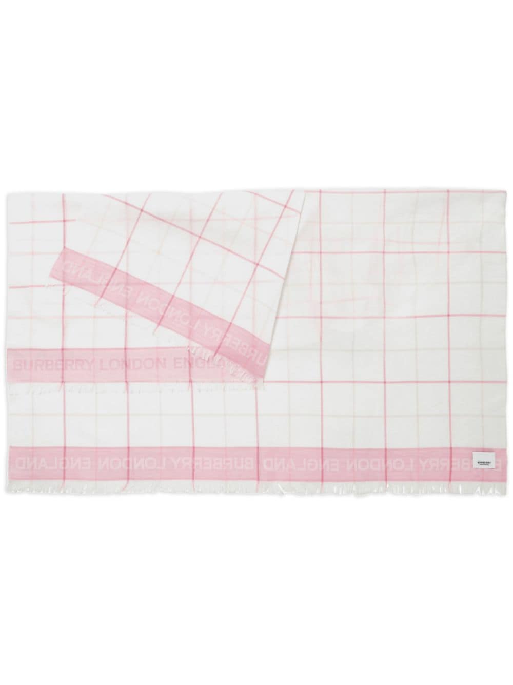 Burberry Check Cotton Scarf In Bubblegum Pink