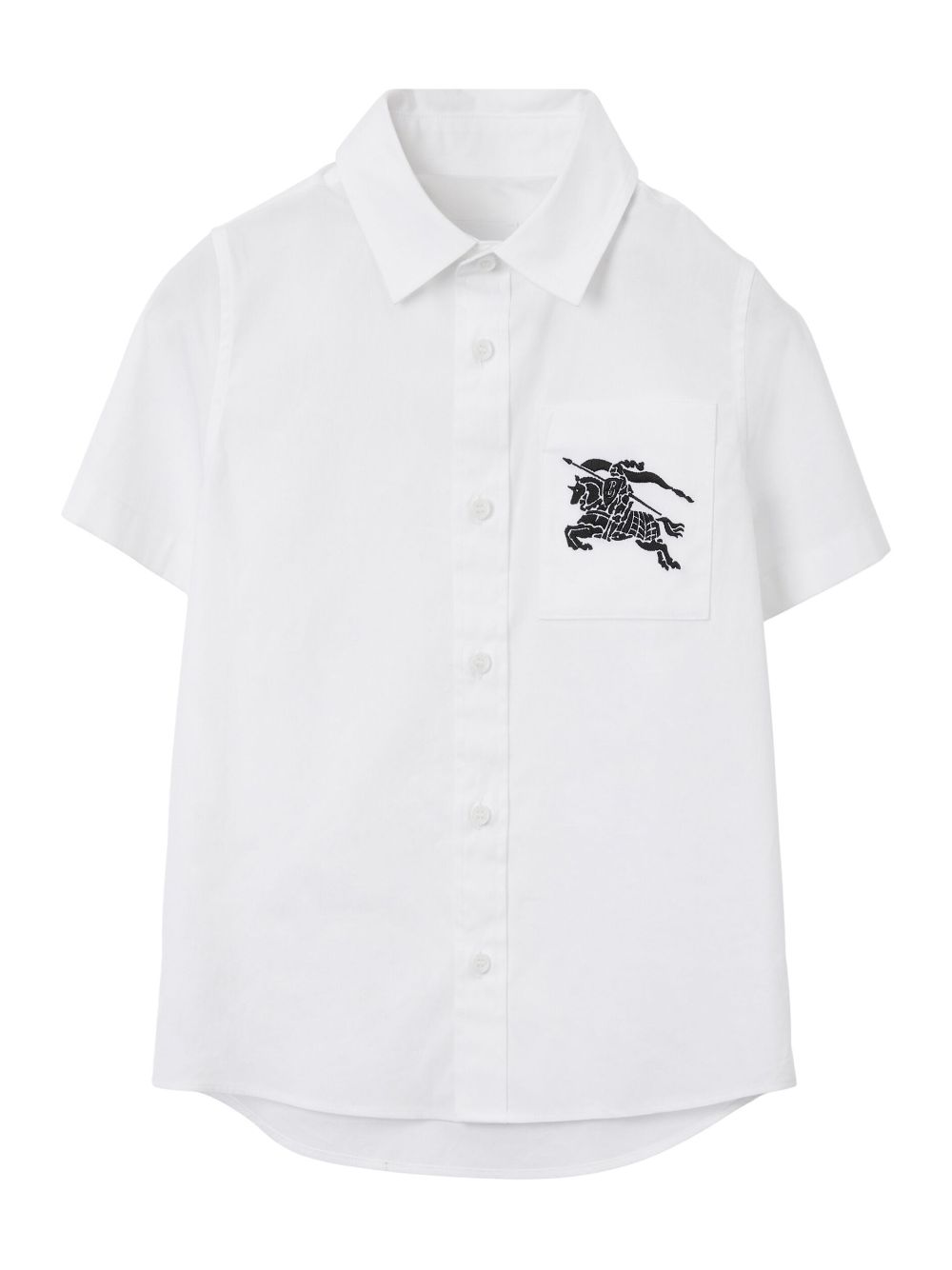Shop Burberry Ekd Embroidered Short-sleeve Shirt In White