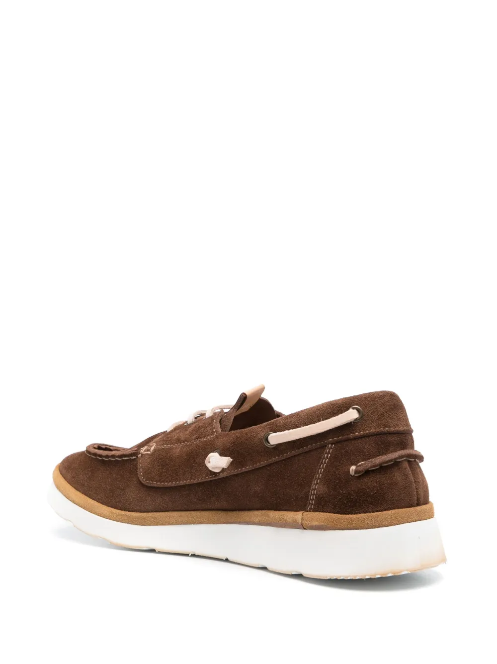 Shop Moma Lace-up Boat Shoes In Brown