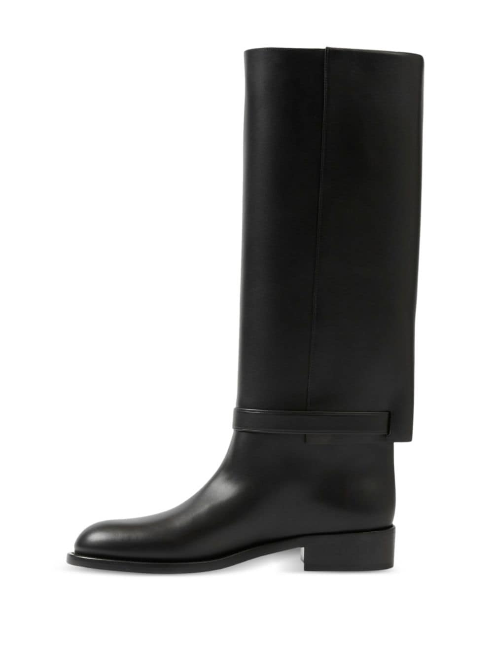 Shop Burberry Knee-high Leather Boots In Black