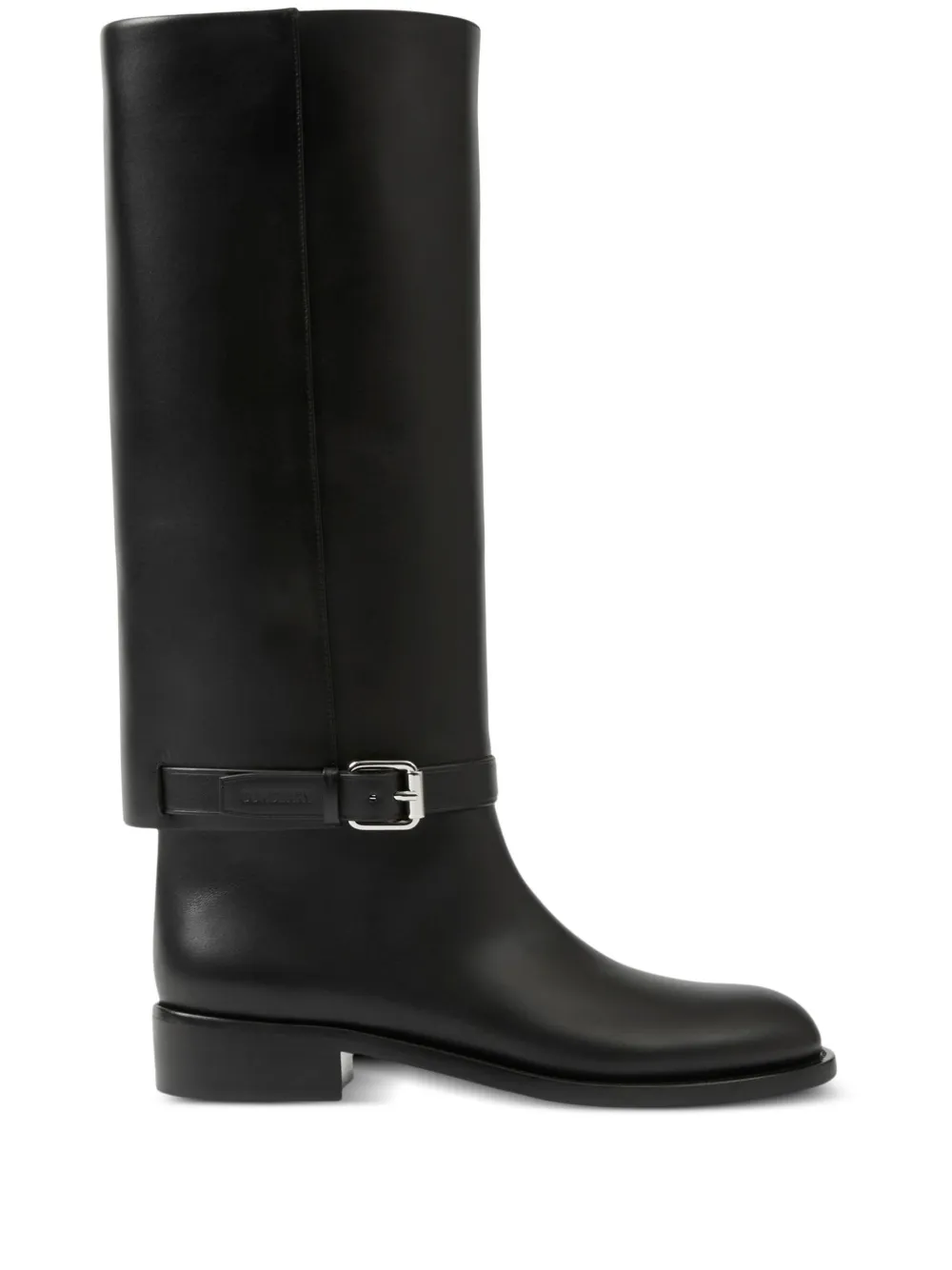 Shop Burberry Knee-high Leather Boots In Black