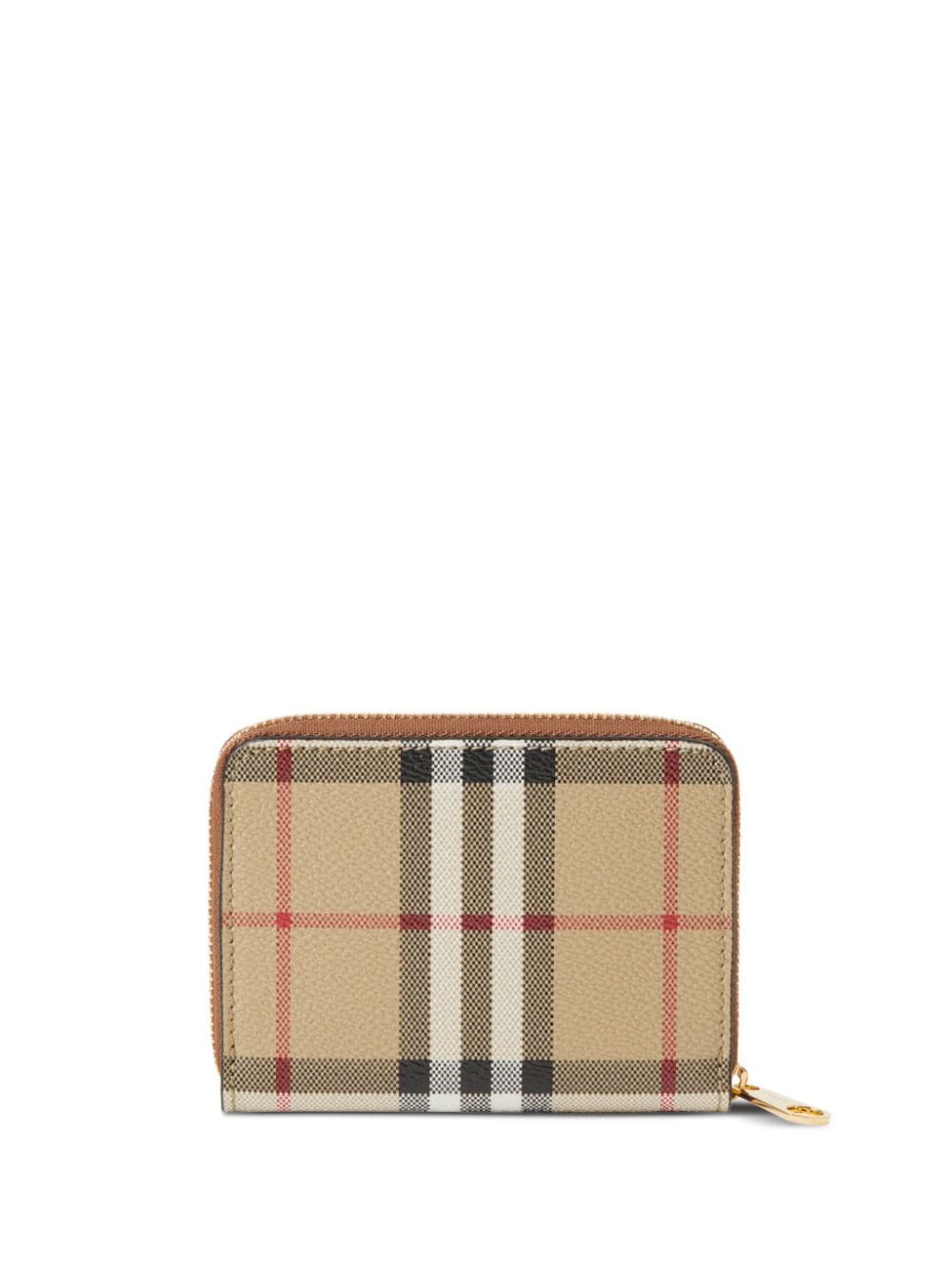 Shop Burberry Vintage Check Leather Wallet In Neutrals