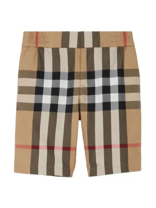 Burberry Kids Halford Check Print Shorts | Neutrals | FARFETCH