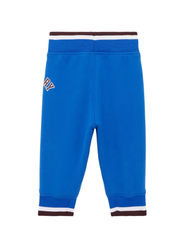 Burberry Kids logo print Cotton Track Pants Blue FARFETCH ID
